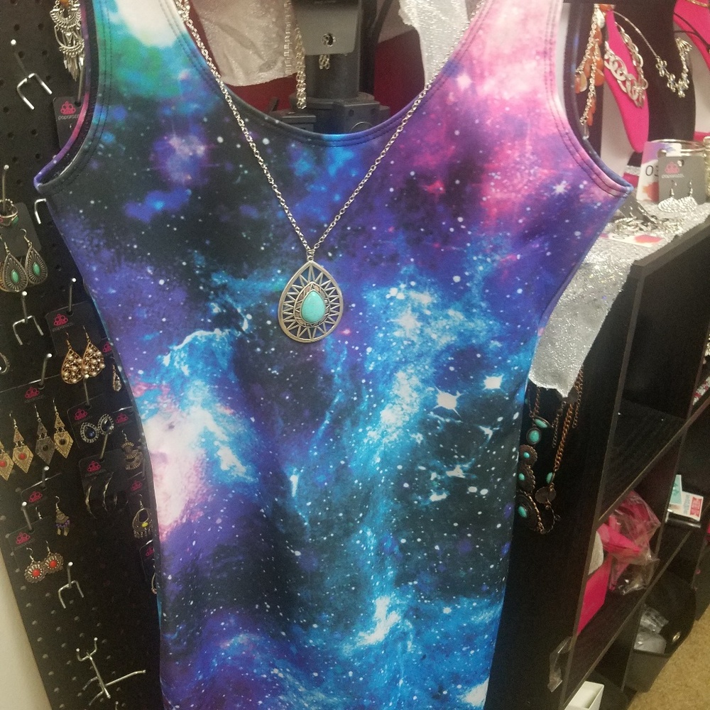 Mini blue constellations Dress